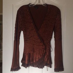 Copper wrap blouse